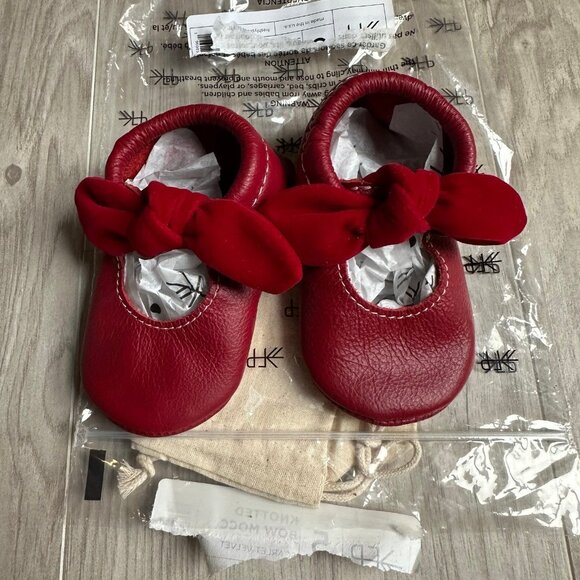 Freshly Picked Knotted Bow Moccs shoes Scarlet Velvet